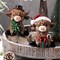 2 Pcs Christmas Highland Cow Decor – Resin Scottish Cow Figurines with Xmas Tree, Rustic Farmhouse Table, Tiered Tray & Home Decorations